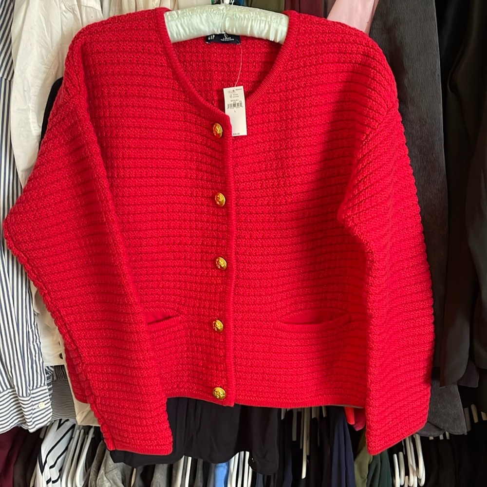 Gap textured sweater jacket cotton NWT